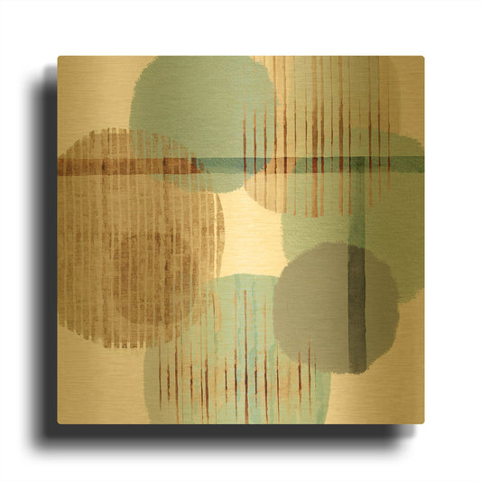 'Teal Harmony II' By Flora Kouta Gold Metal Wall Art