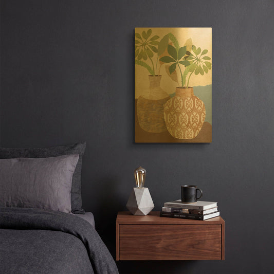 'Boho Still Life I' By Flora Kouta Gold Metal Wall Art