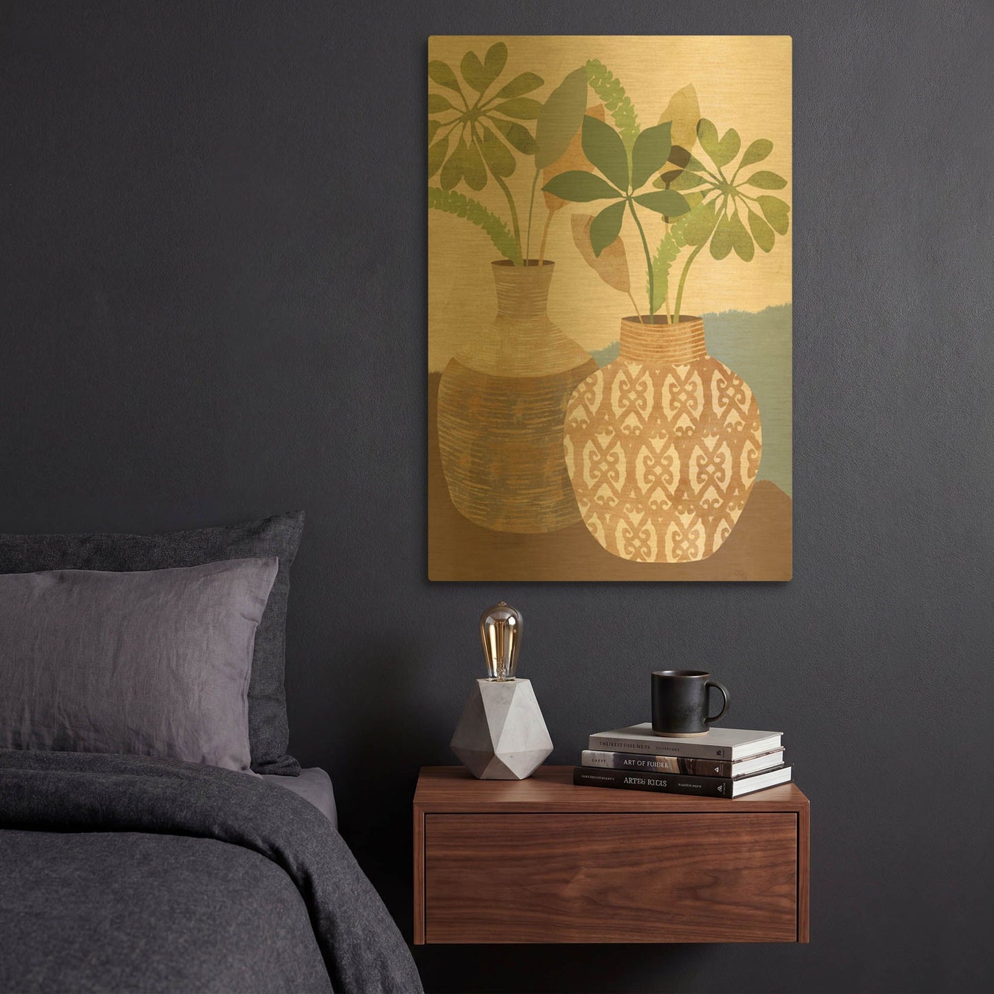 'Boho Still Life I' By Flora Kouta Gold Metal Wall Art