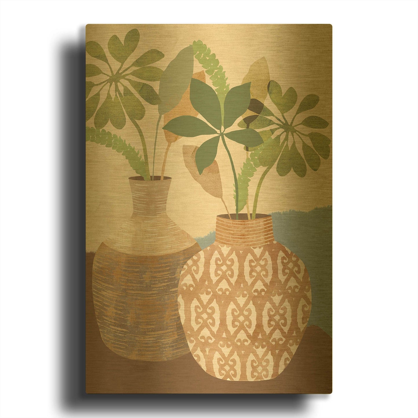 'Boho Still Life I' By Flora Kouta Gold Metal Wall Art