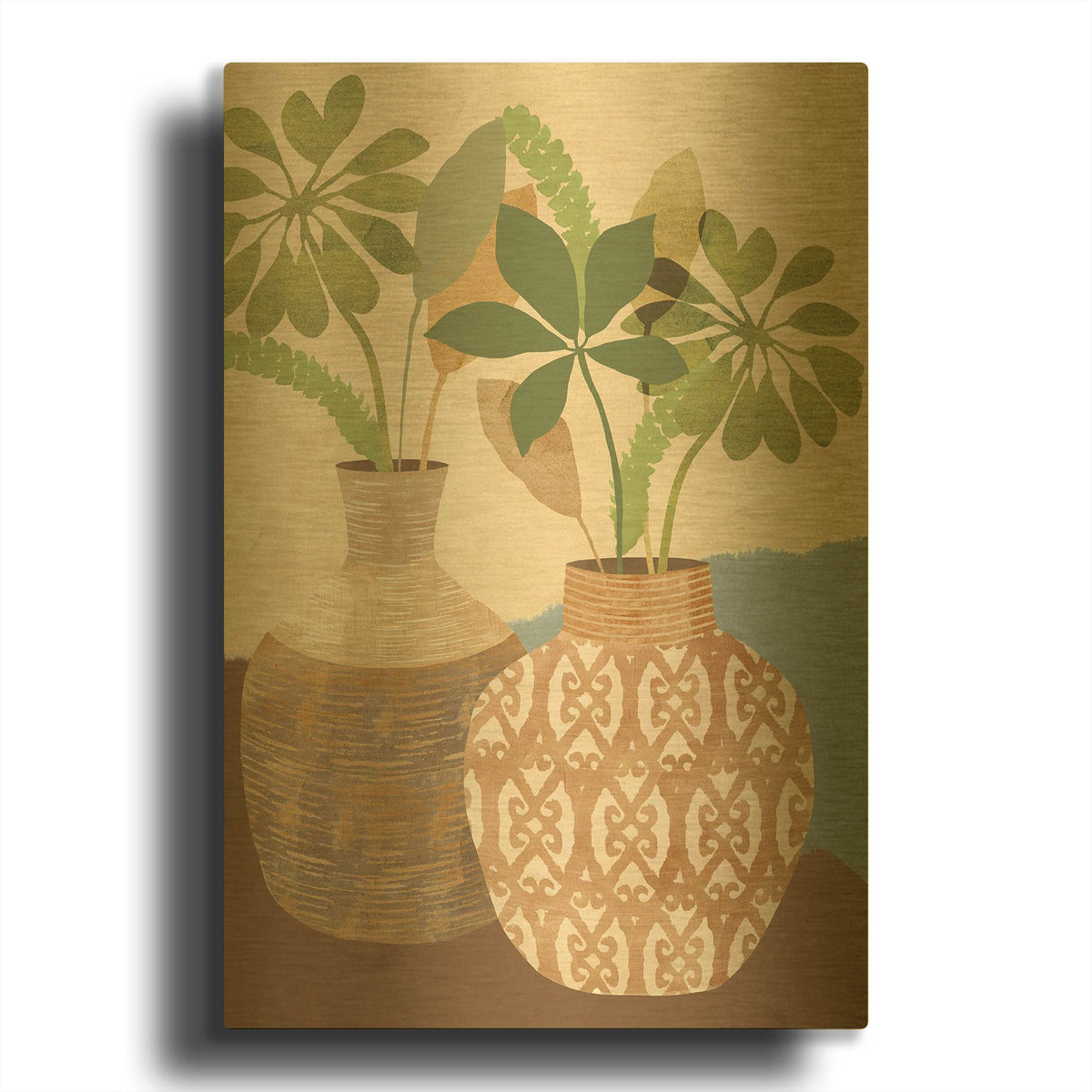 'Boho Still Life I' By Flora Kouta Gold Metal Wall Art