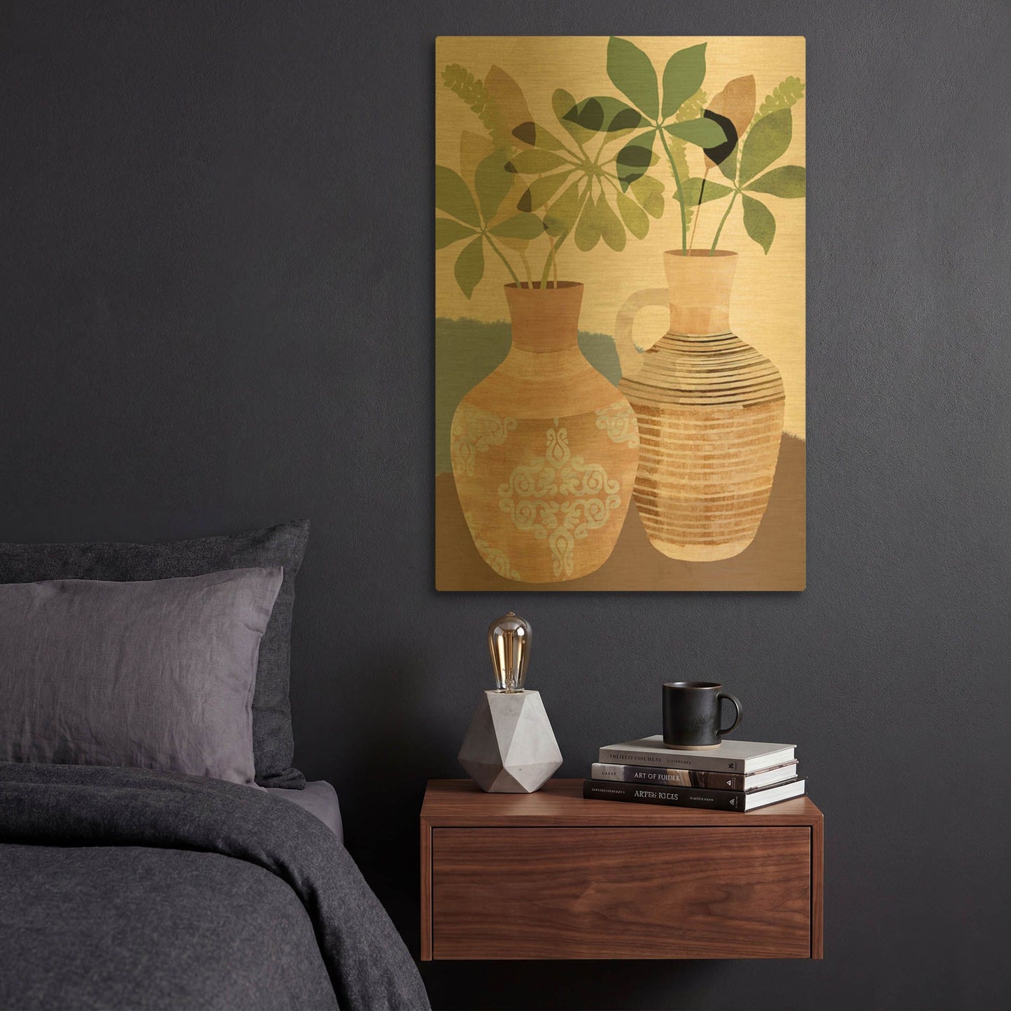 'Boho Still Life II' By Flora Kouta Gold Metal Wall Art