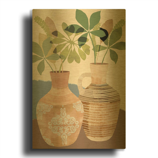 'Boho Still Life II' By Flora Kouta Gold Metal Wall Art