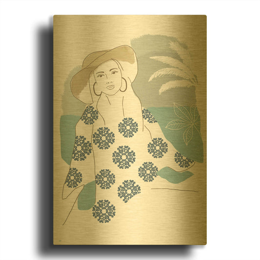 'Cap Esterel I' By Flora Kouta Gold Metal Wall Art