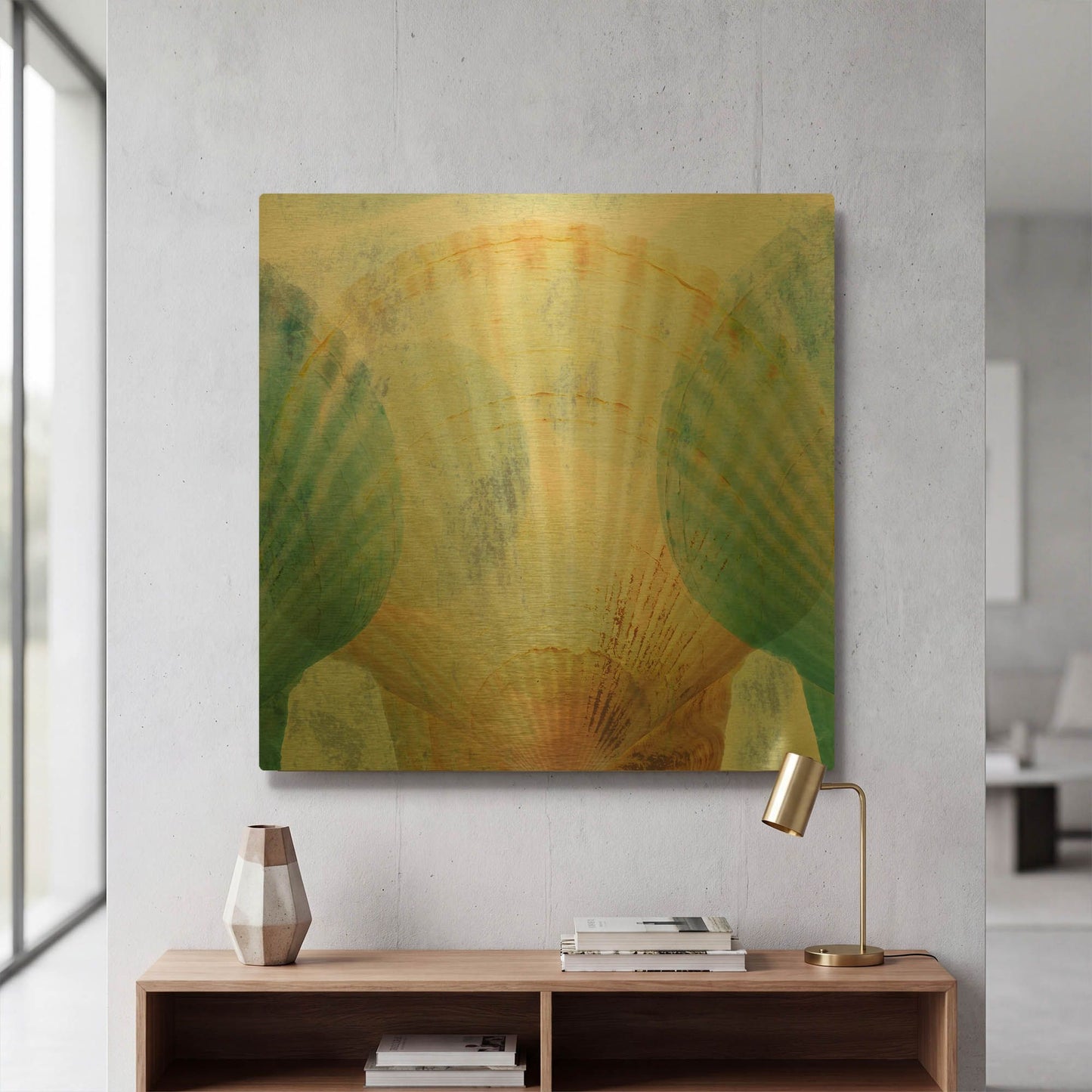 'Luminous Seashells 2' By Elena Ray Gold Metal Wall Art