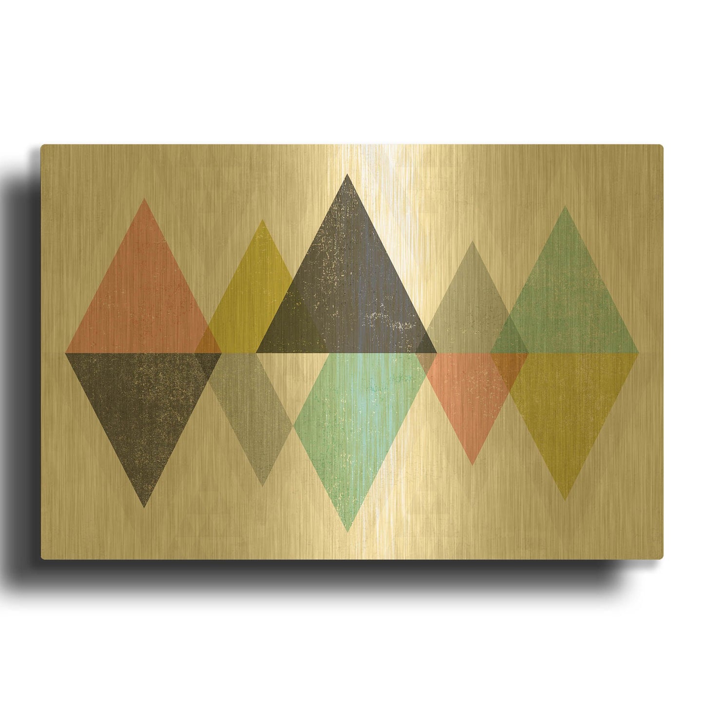 'Mod Triangles II' By Michael Mullan Gold Metal Wall Art