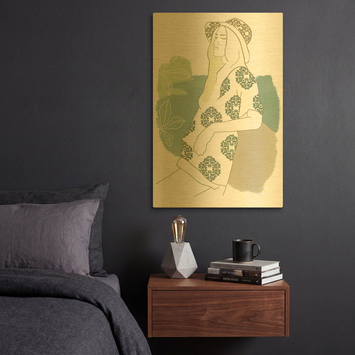 'Cap Esterel III' By Flora Kouta Gold Metal Wall Art