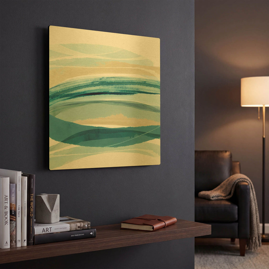 'Cirrus Flow I' By Flora Kouta Gold Metal Wall Art