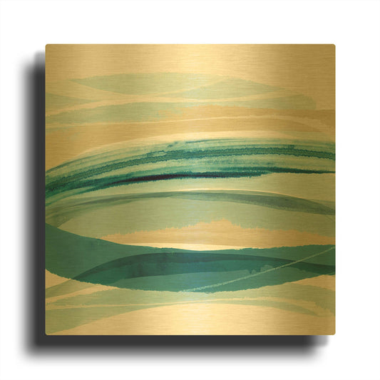 'Cirrus Flow I' By Flora Kouta Gold Metal Wall Art