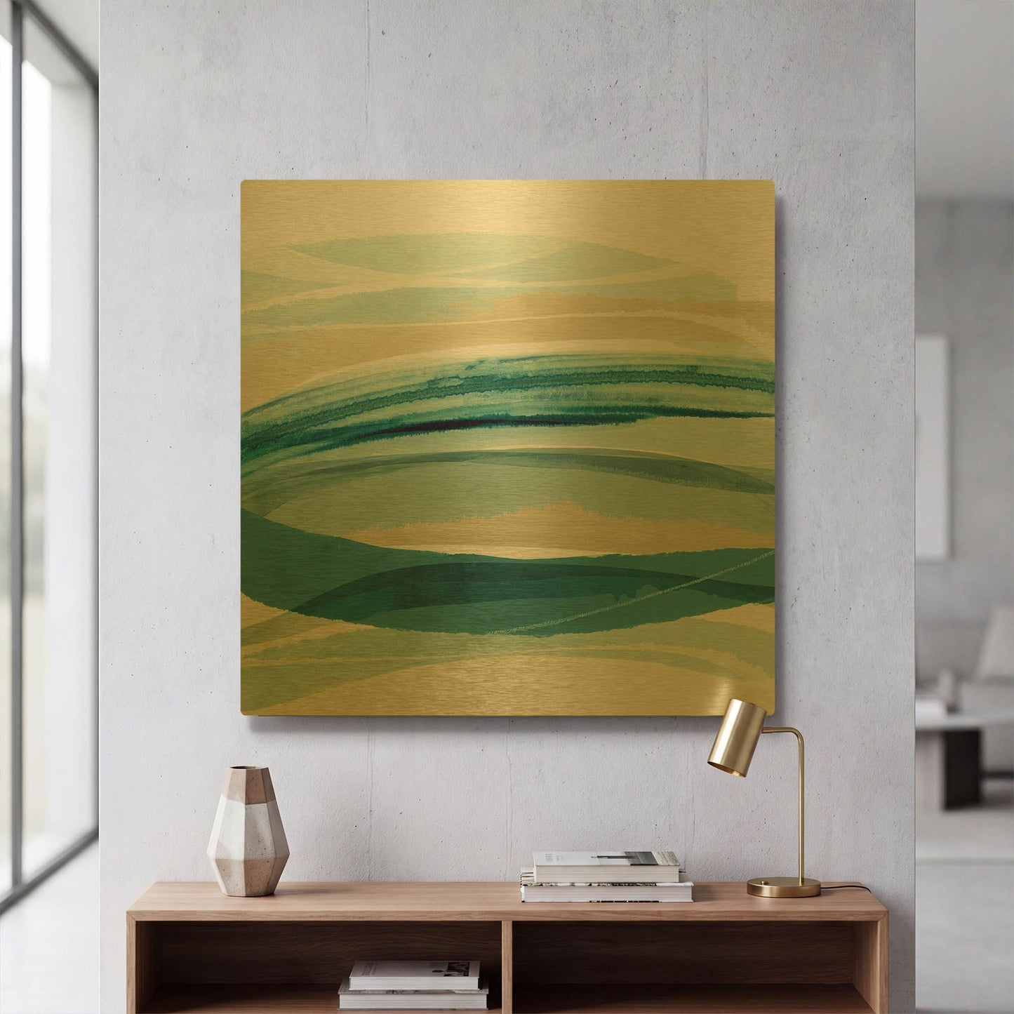 'Cirrus Flow I' By Flora Kouta Gold Metal Wall Art