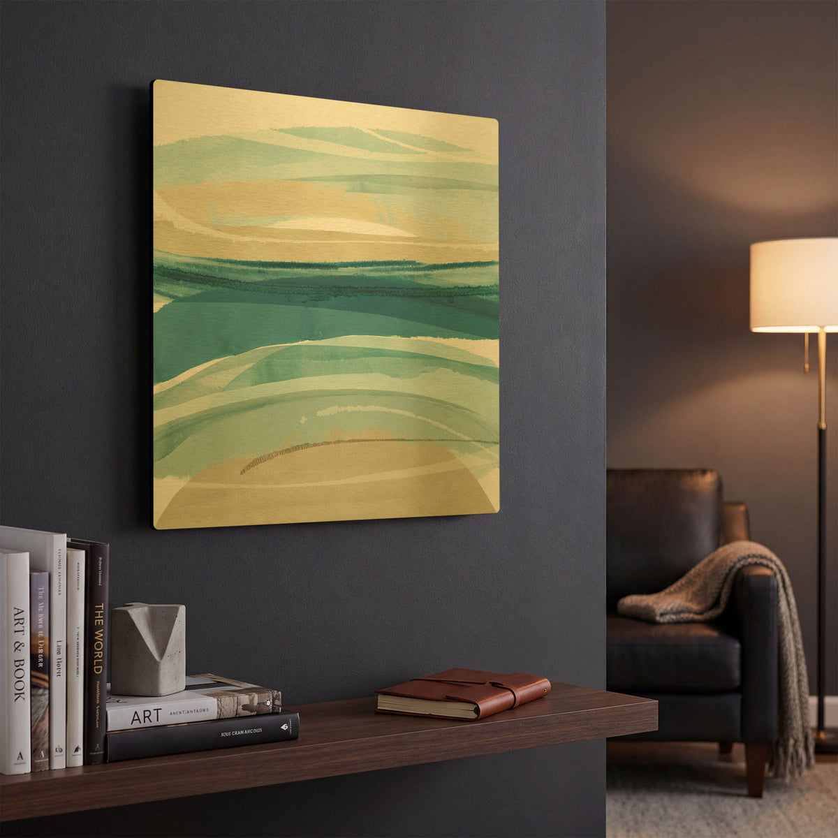 'Cirrus Flow II' By Flora Kouta Gold Metal Wall Art