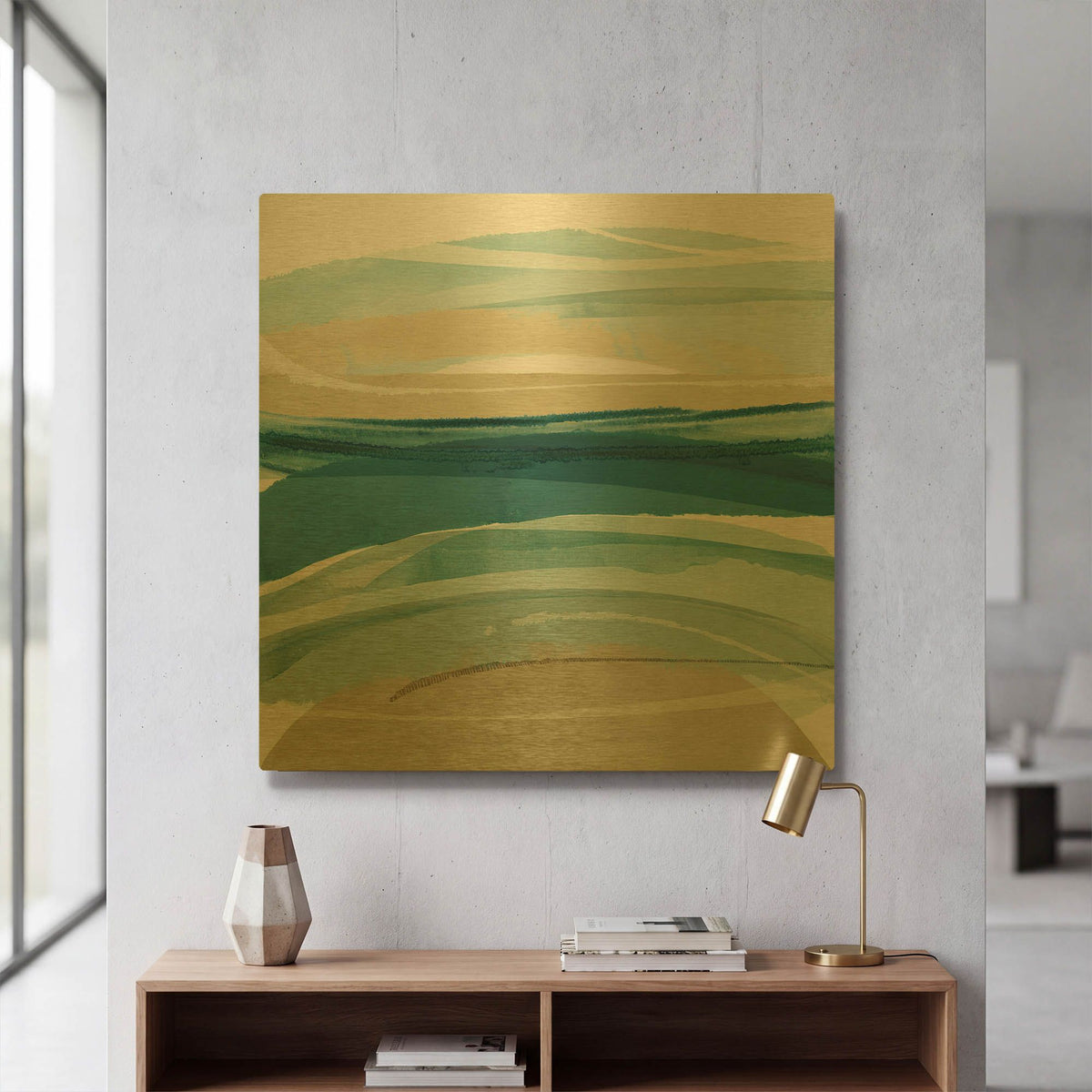 'Cirrus Flow II' By Flora Kouta Gold Metal Wall Art