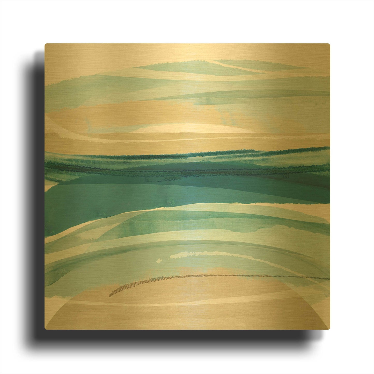 'Cirrus Flow II' By Flora Kouta Gold Metal Wall Art
