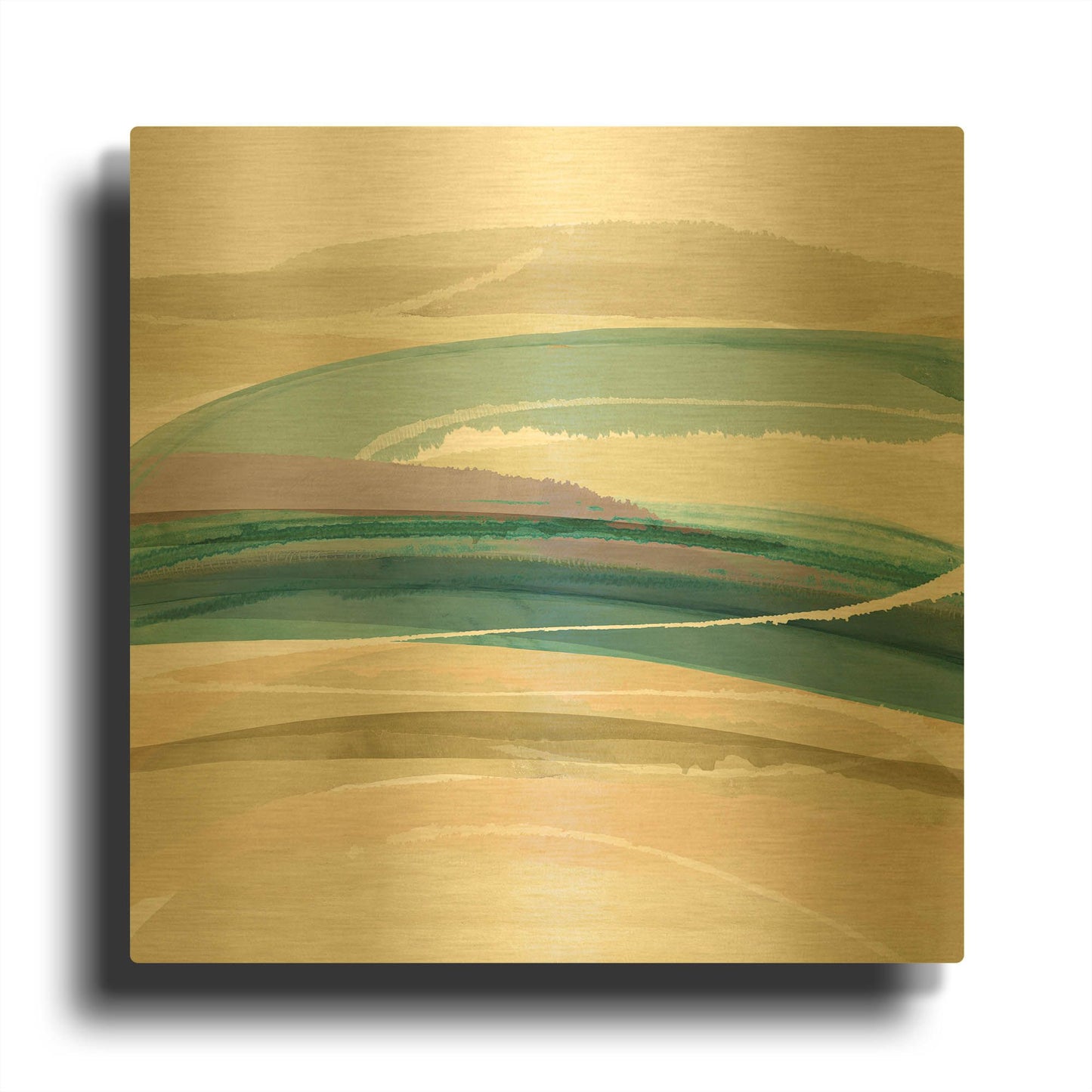 'Cirrus Flow III' By Flora Kouta Gold Metal Wall Art