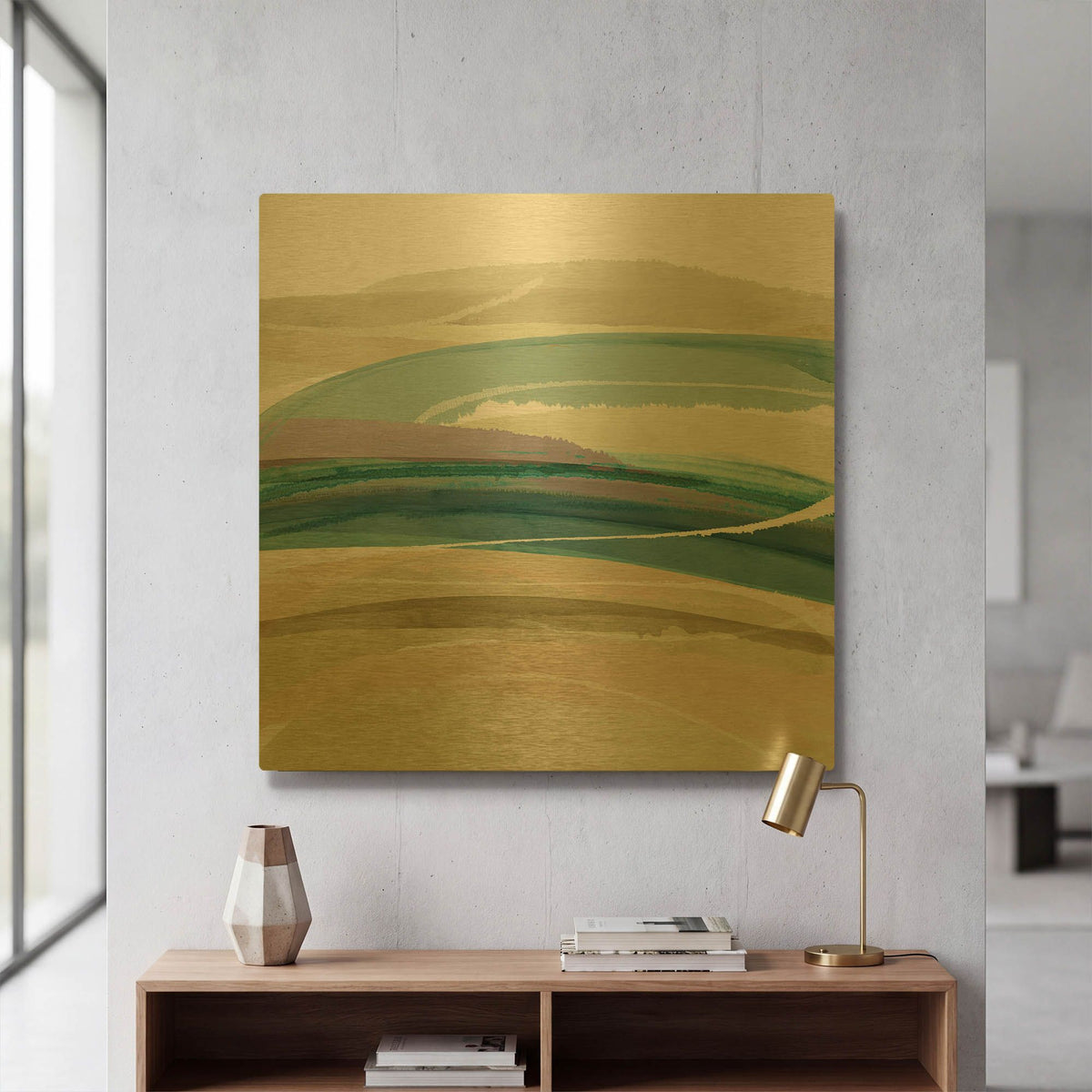 'Cirrus Flow III' By Flora Kouta Gold Metal Wall Art