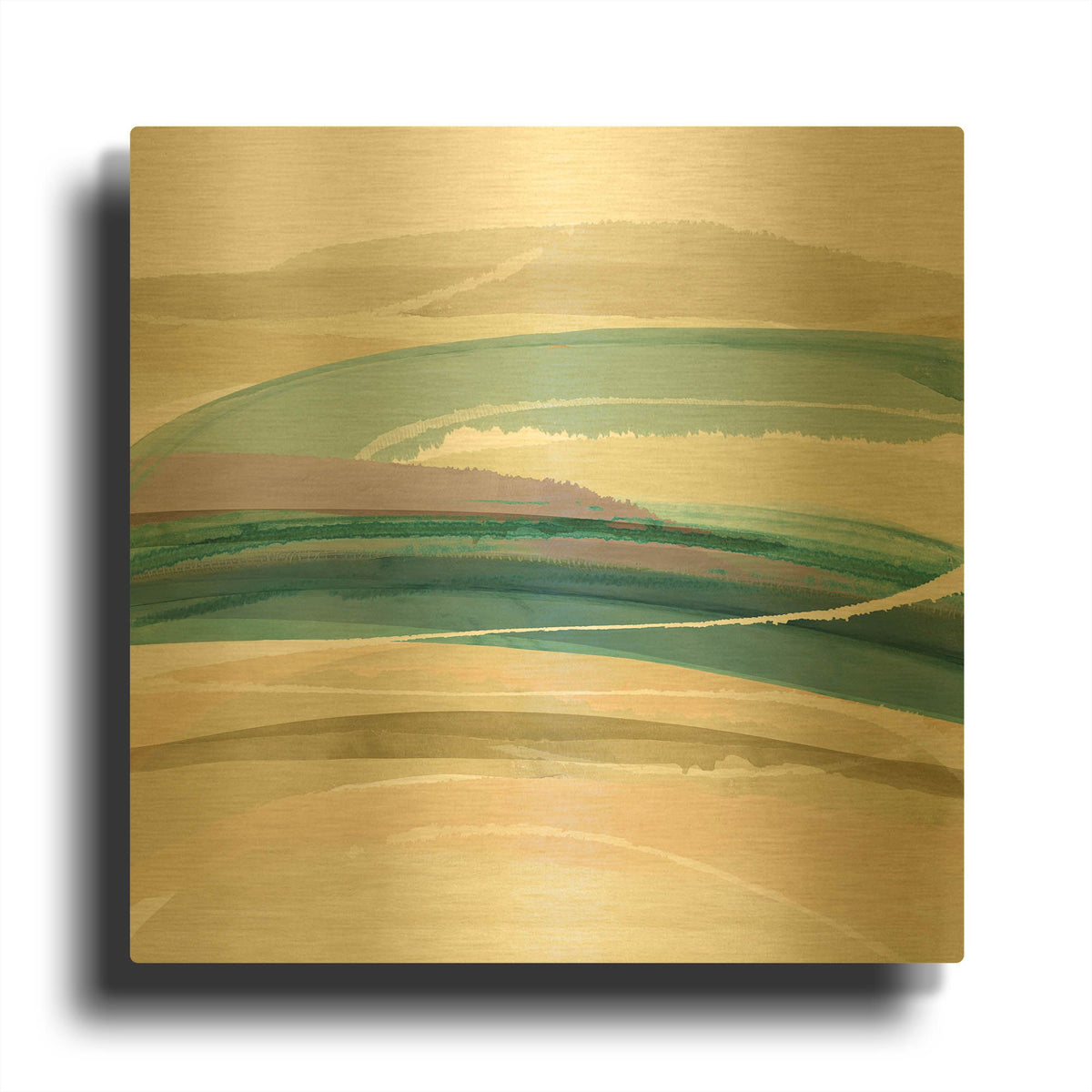 'Cirrus Flow III' By Flora Kouta Gold Metal Wall Art