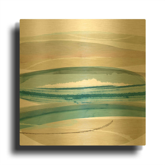 'Cirrus Flow IV' By Flora Kouta Gold Metal Wall Art