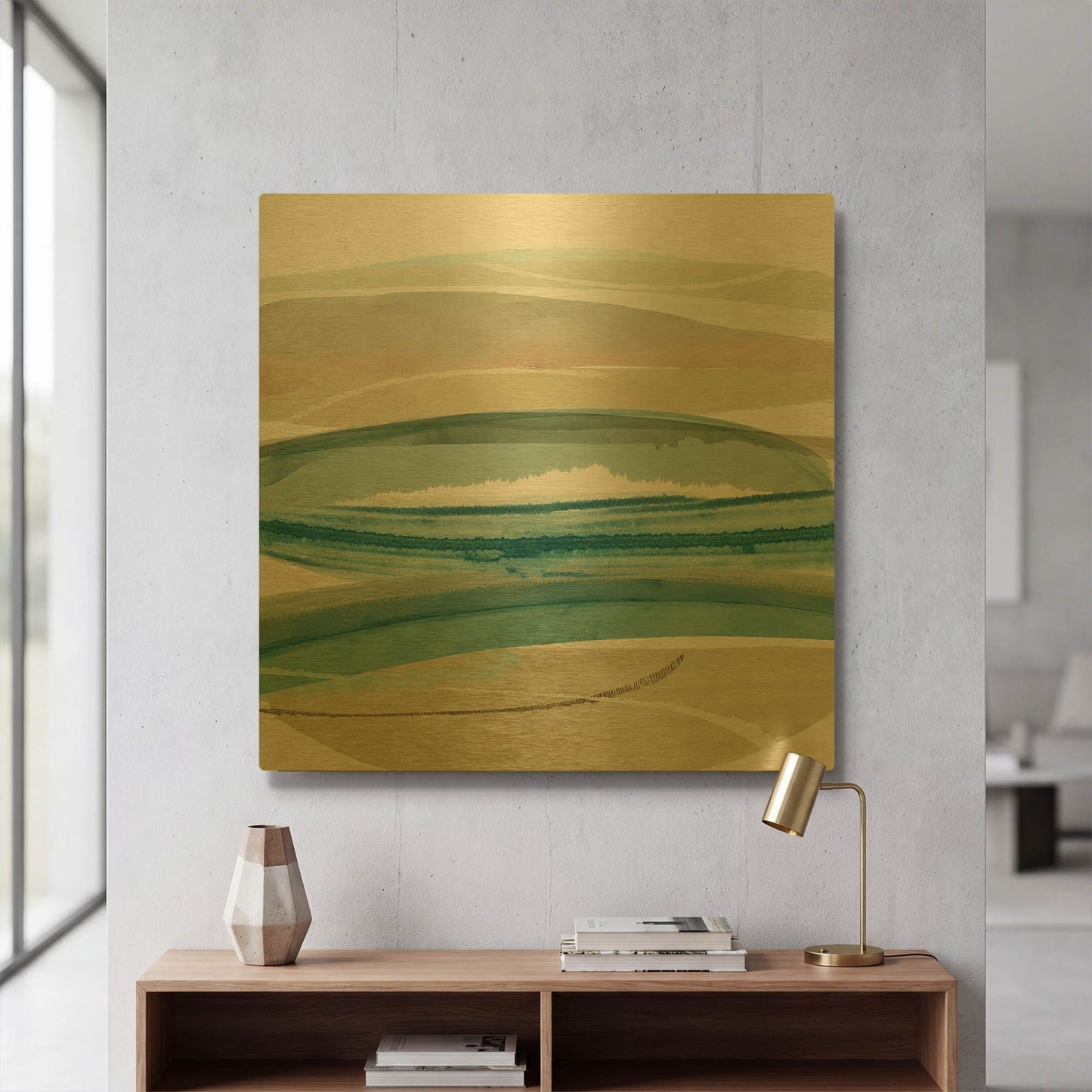 'Cirrus Flow IV' By Flora Kouta Gold Metal Wall Art