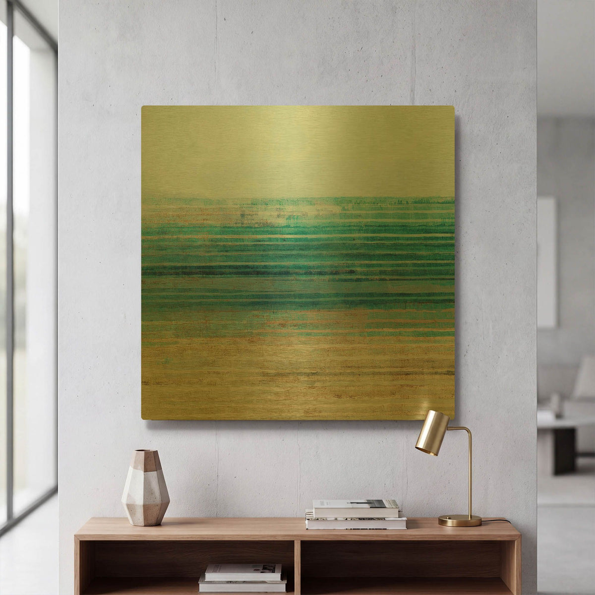 'Ocean Daydream I' By Flora Kouta Gold Metal Wall Art