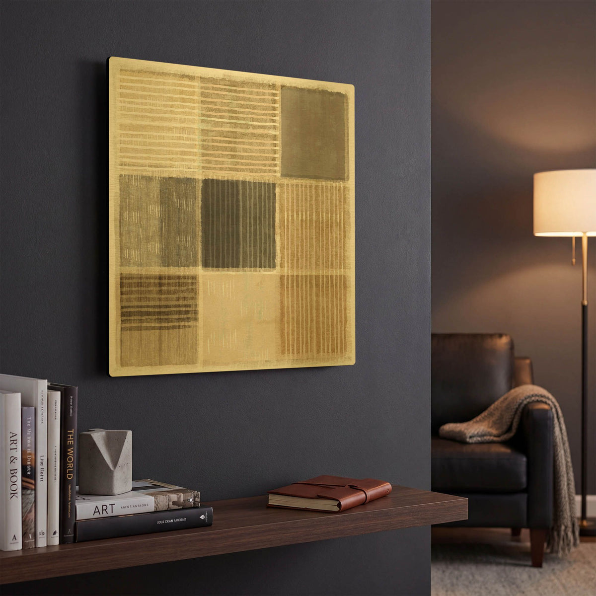'Natural Patchwork II' By Flora Kouta Gold Metal Wall Art