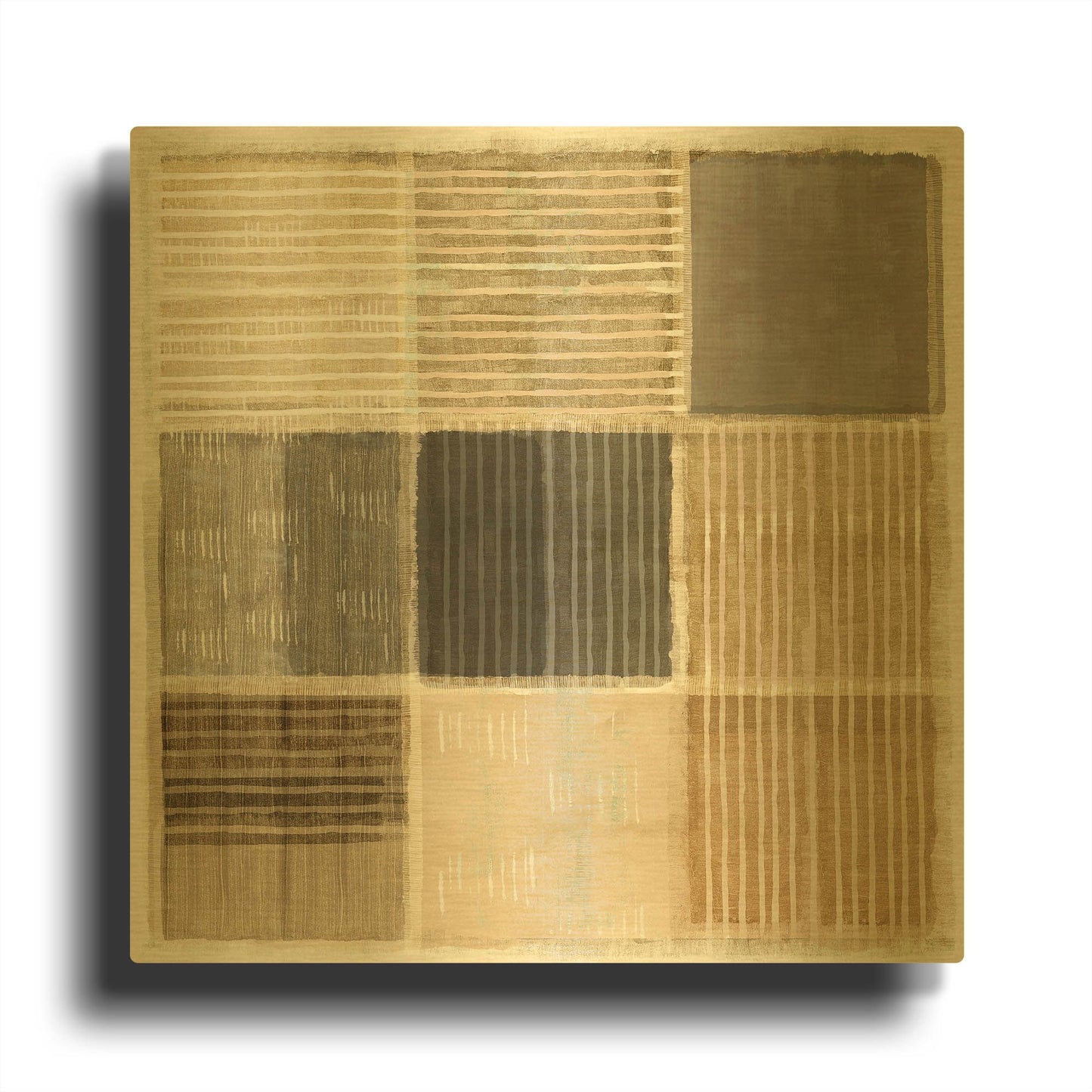 'Natural Patchwork II' By Flora Kouta Gold Metal Wall Art