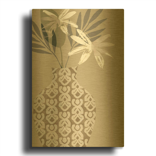 'Decorative Vase I' By Flora Kouta Gold Metal Wall Art