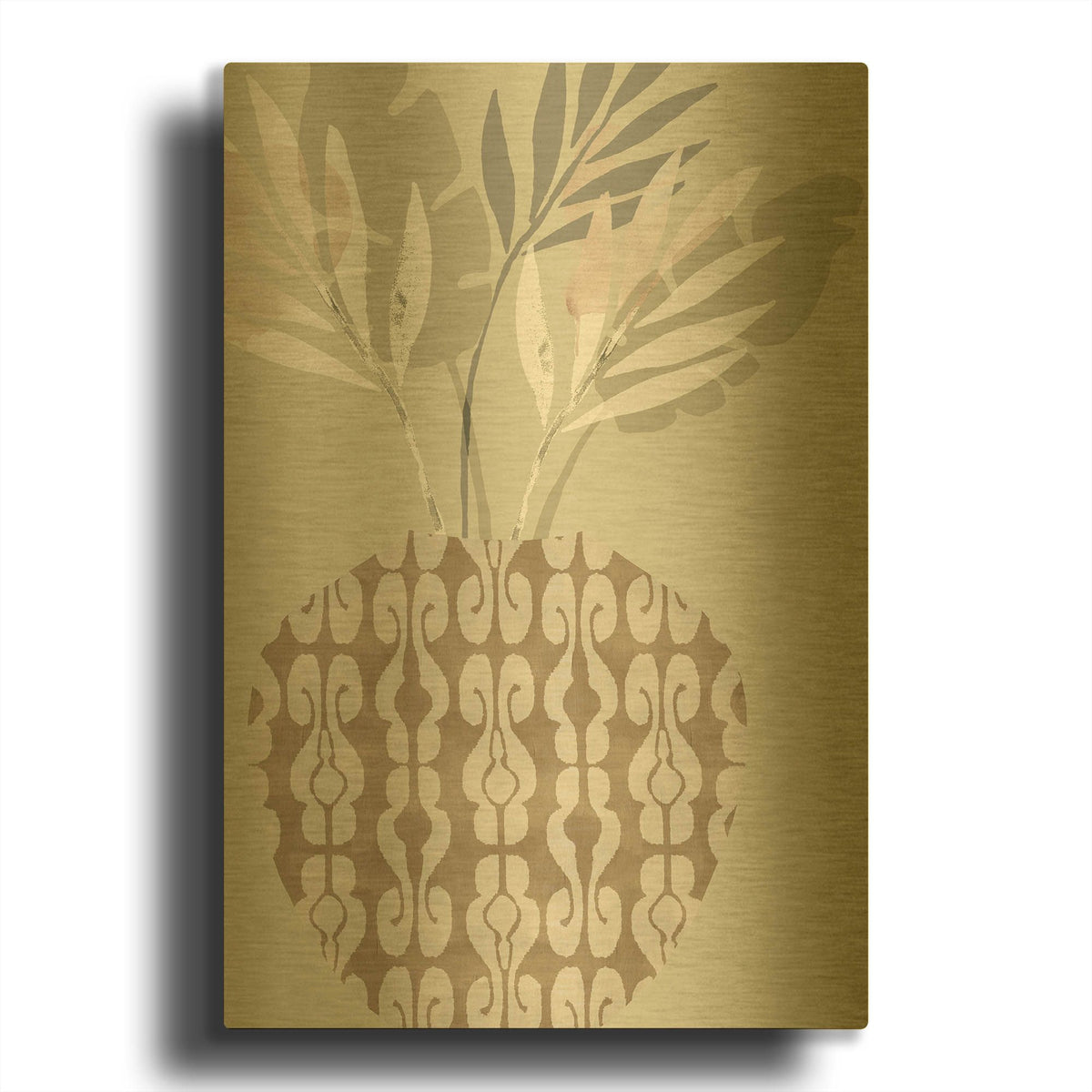'Decorative Vase III' By Flora Kouta Gold Metal Wall Art