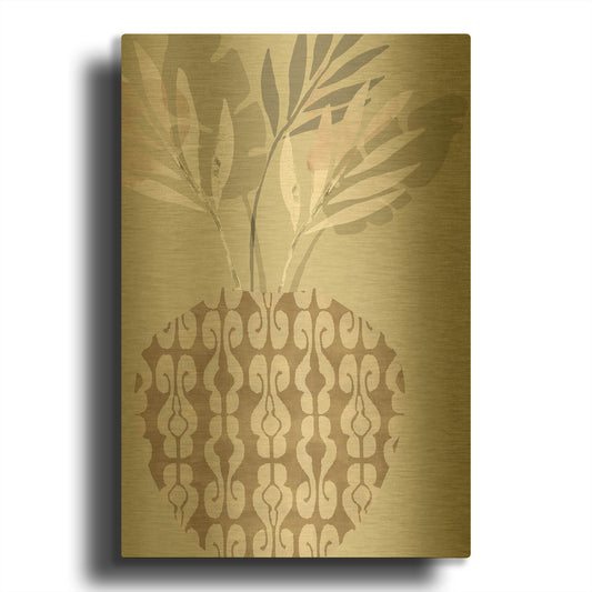 'Decorative Vase III' By Flora Kouta Gold Metal Wall Art