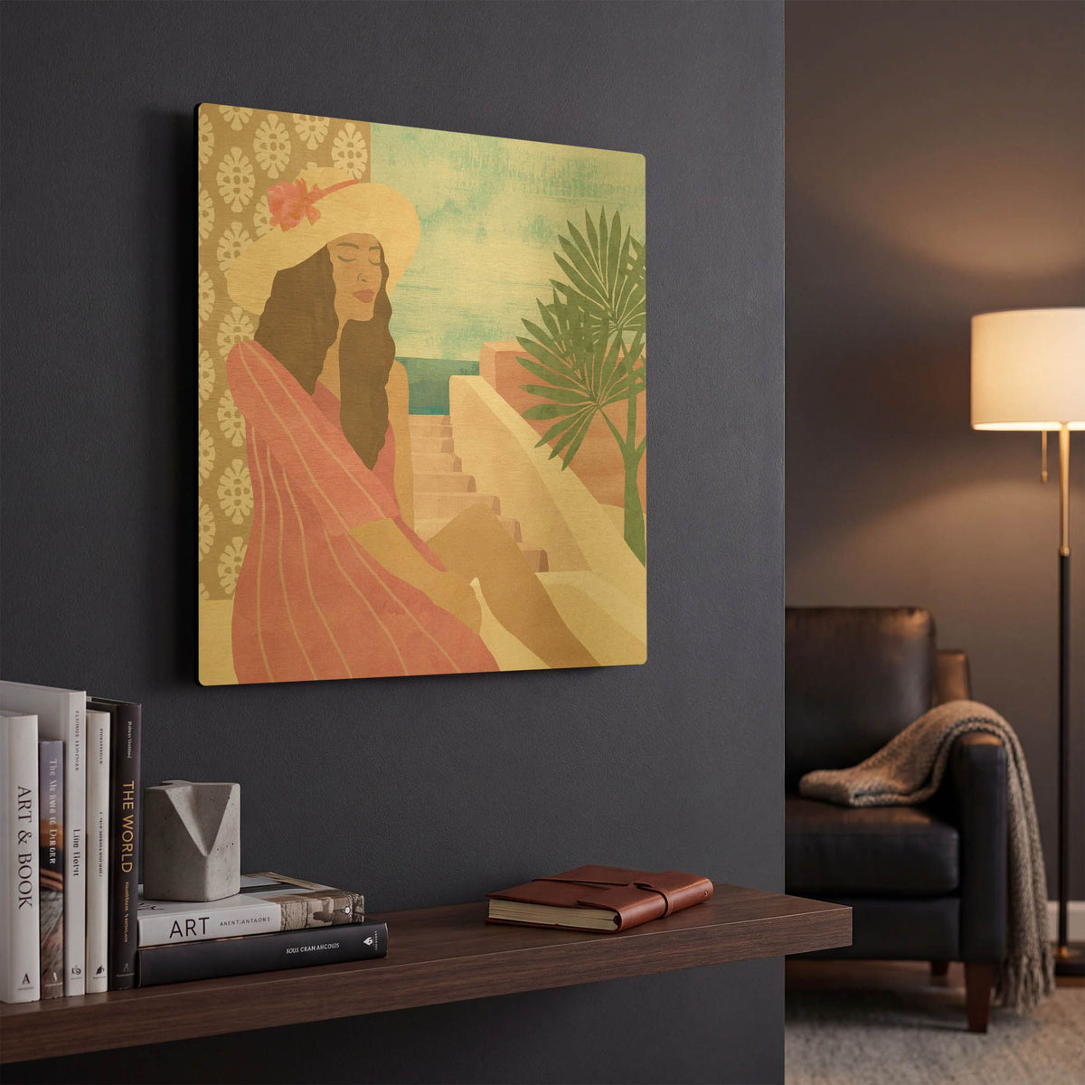 'Mediterranean Holiday II' By Flora Kouta Gold Metal Wall Art