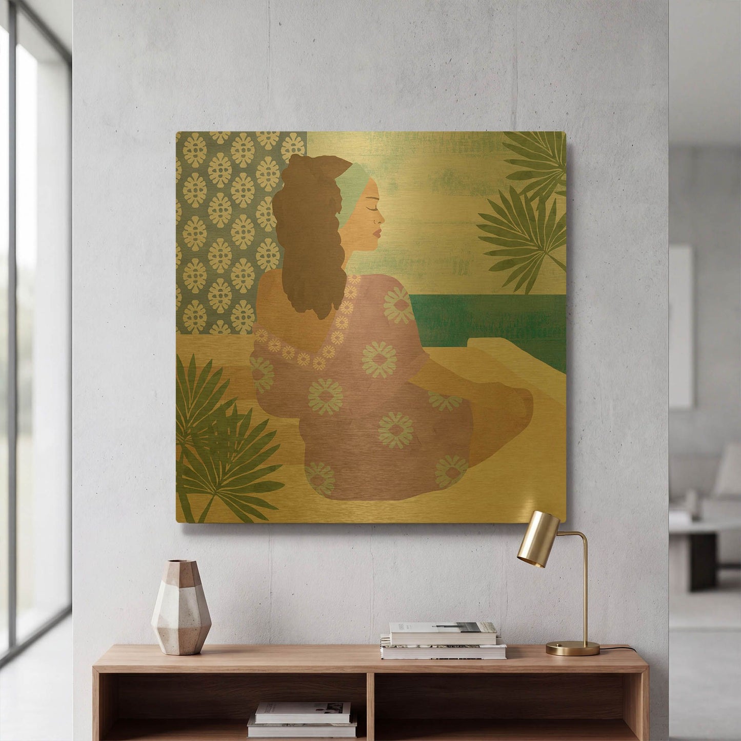 'Mediterranean Holiday III' By Flora Kouta Gold Metal Wall Art