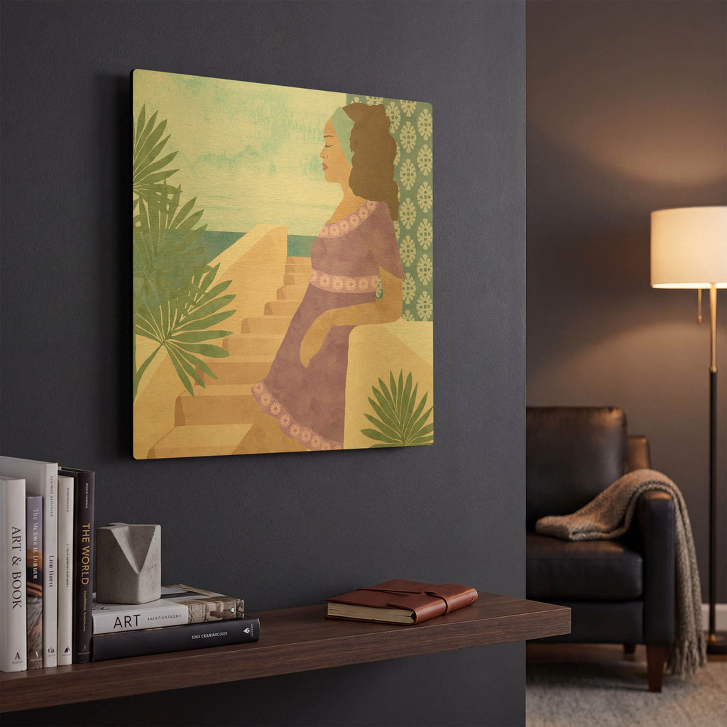 'Mediterranean Holiday IV' By Flora Kouta Gold Metal Wall Art