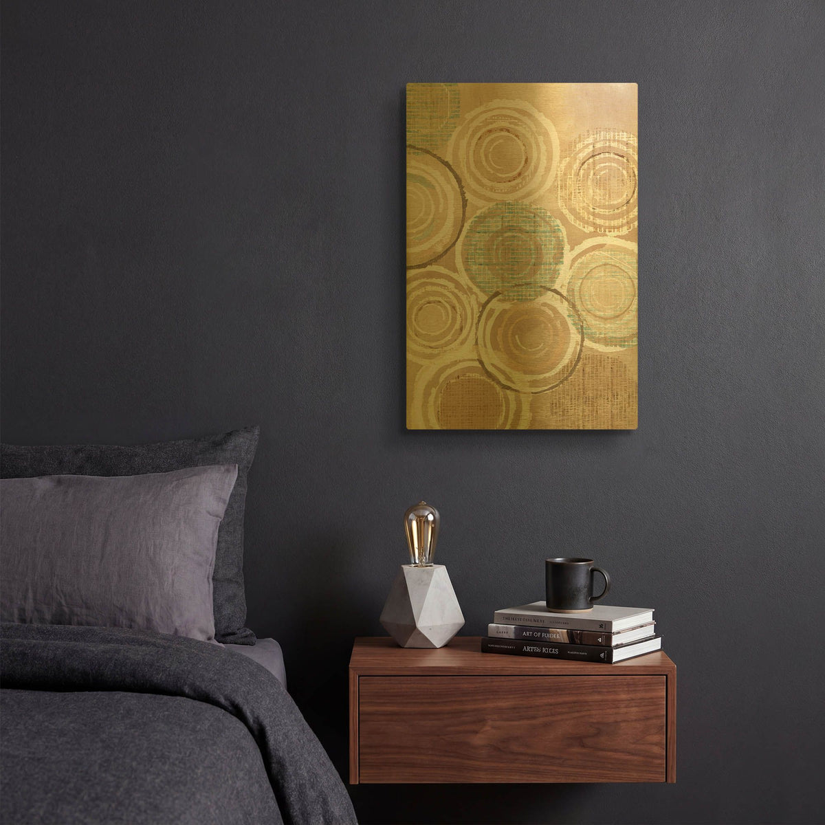 'Woven Baskets III' By Flora Kouta Gold Metal Wall Art