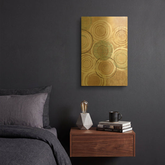 'Woven Baskets III' By Flora Kouta Gold Metal Wall Art