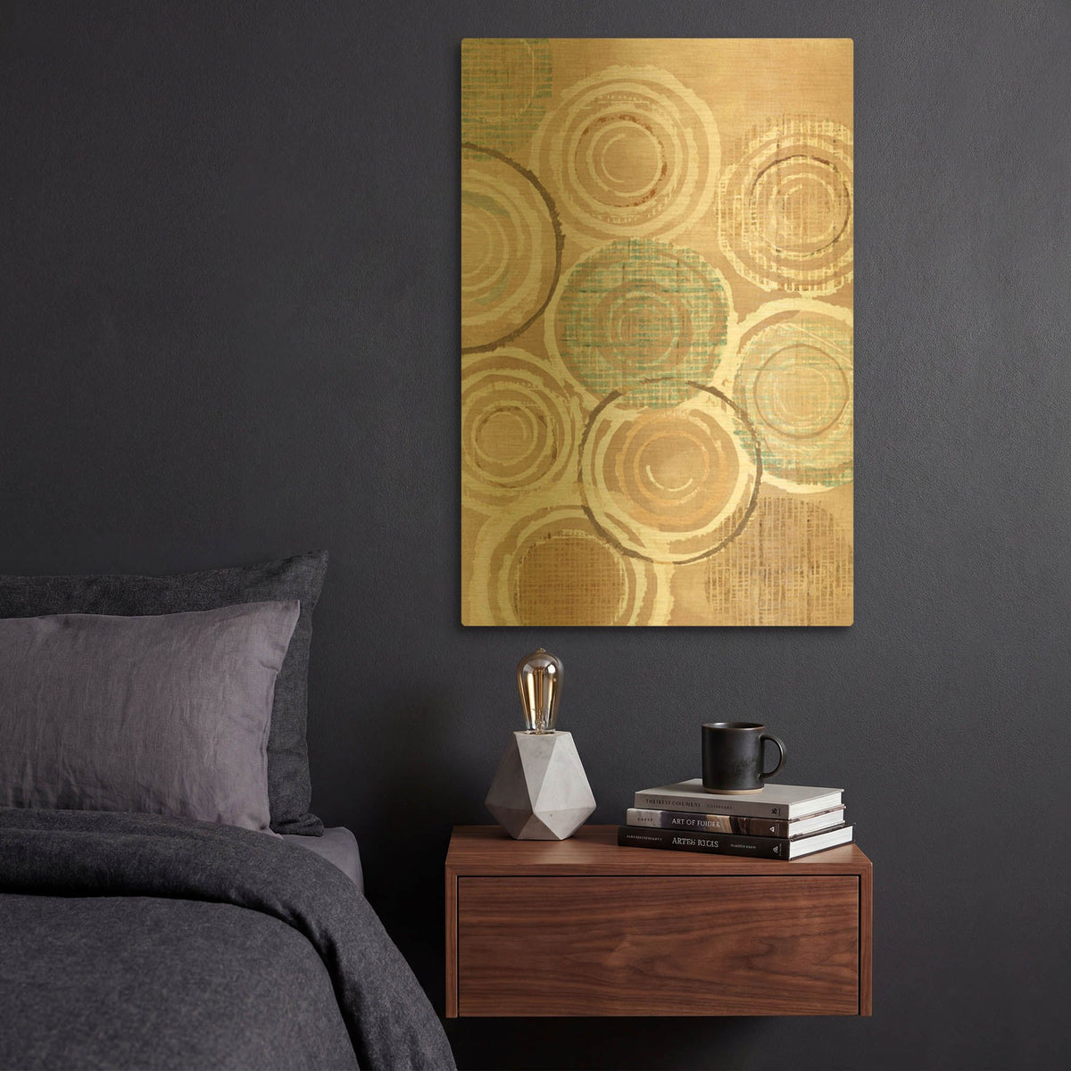 'Woven Baskets III' By Flora Kouta Gold Metal Wall Art