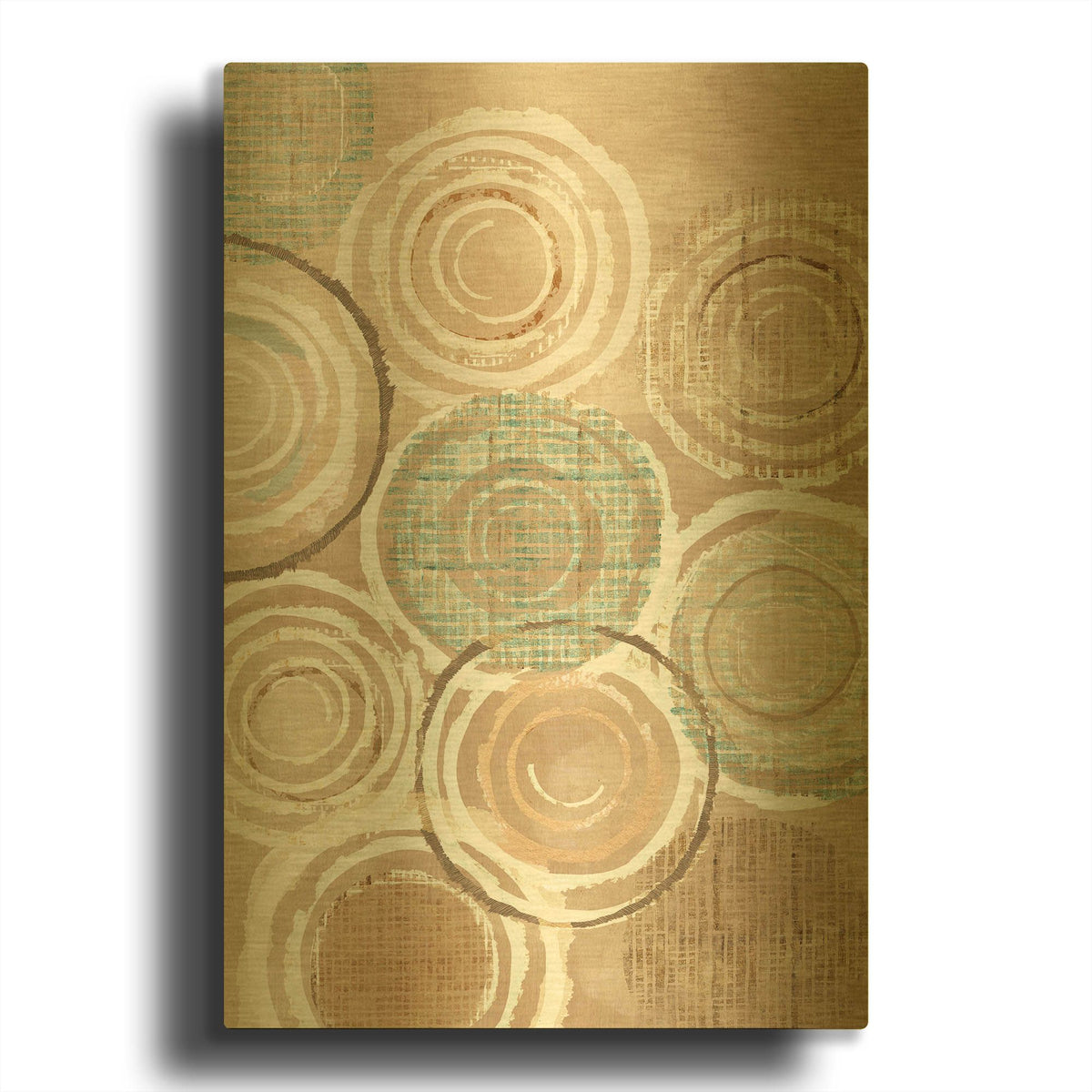 'Woven Baskets III' By Flora Kouta Gold Metal Wall Art