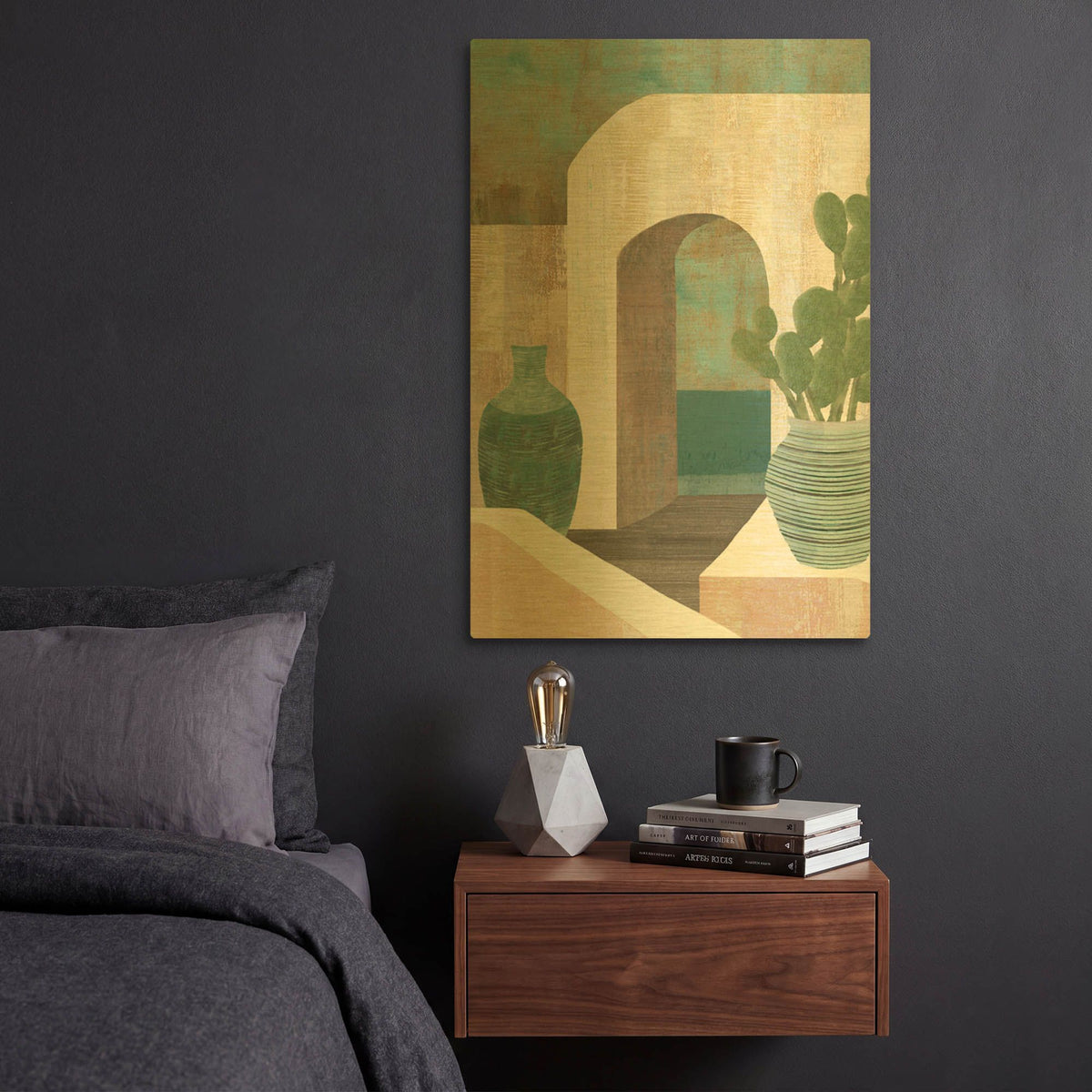 'Sunbaked Archway I' By Flora Kouta Gold Metal Wall Art