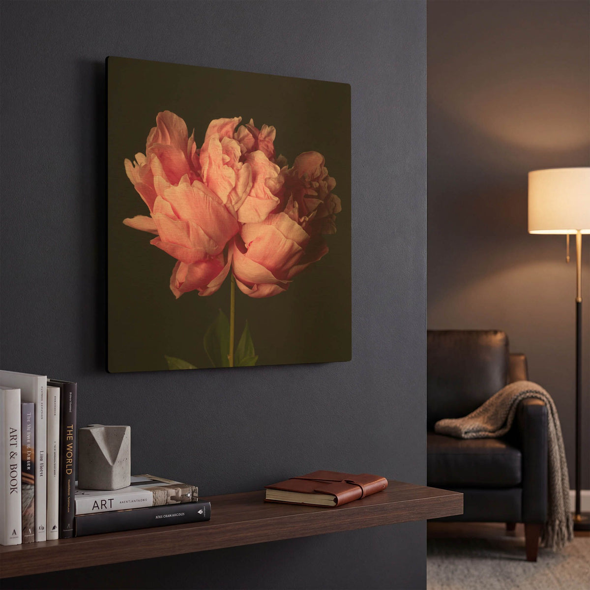 'Perfect Peony' By Leah McLean Gold Metal Wall Art
