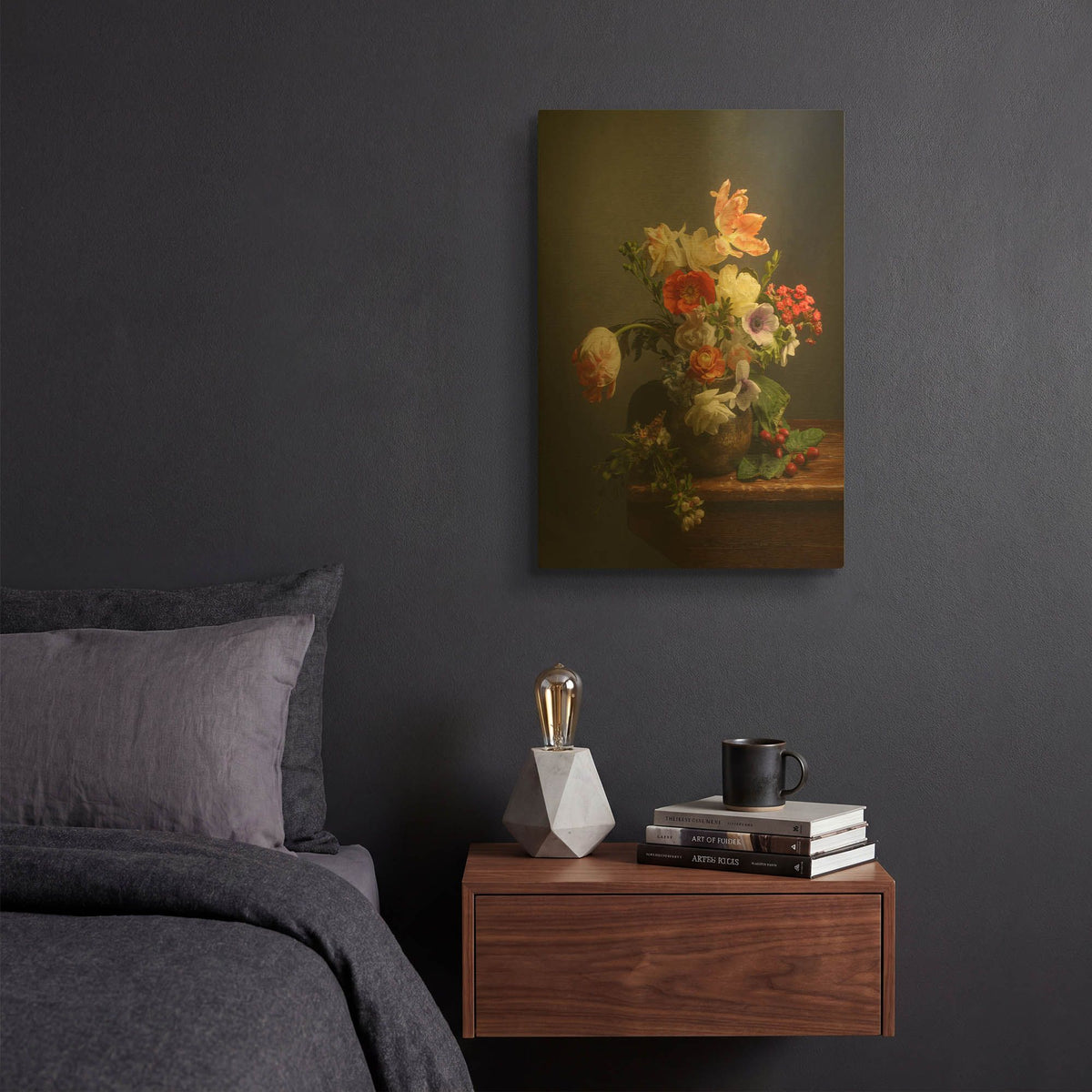 'A Study On Tulips' By Leah McLean Gold Metal Wall Art