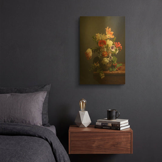 'A Study On Tulips' By Leah McLean Gold Metal Wall Art