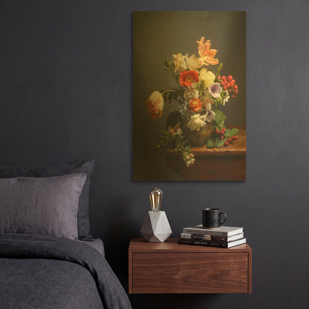 'A Study On Tulips' By Leah McLean Gold Metal Wall Art