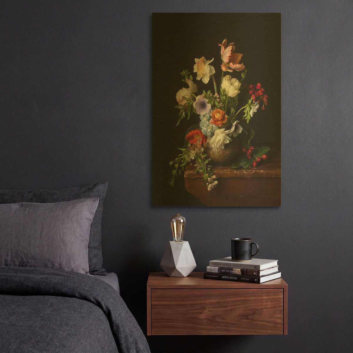 'A Bounty Of Spring Blooms' By Leah McLean Gold Metal Wall Art