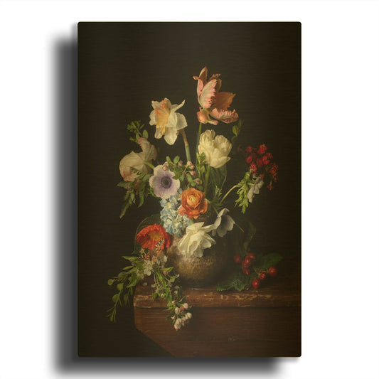 'A Bounty Of Spring Blooms' By Leah McLean Gold Metal Wall Art