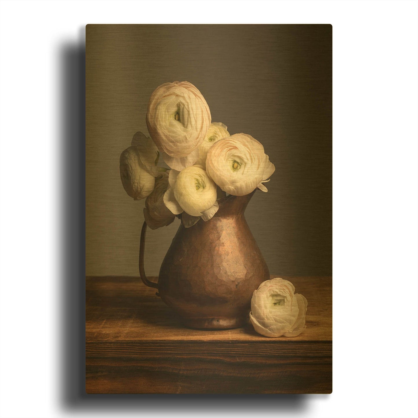 'Pitcher Perfect Petals' By Leah McLean Gold Metal Wall Art
