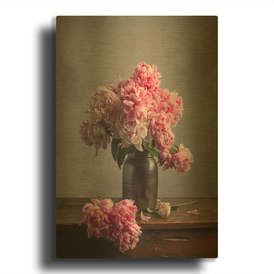 'Layers Of Pink' By Leah McLean Gold Metal Wall Art