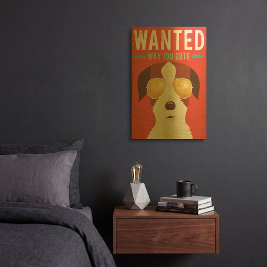 'Beach Bums Terrier I Wanted' By Michael Mullan Gold Metal Wall Art