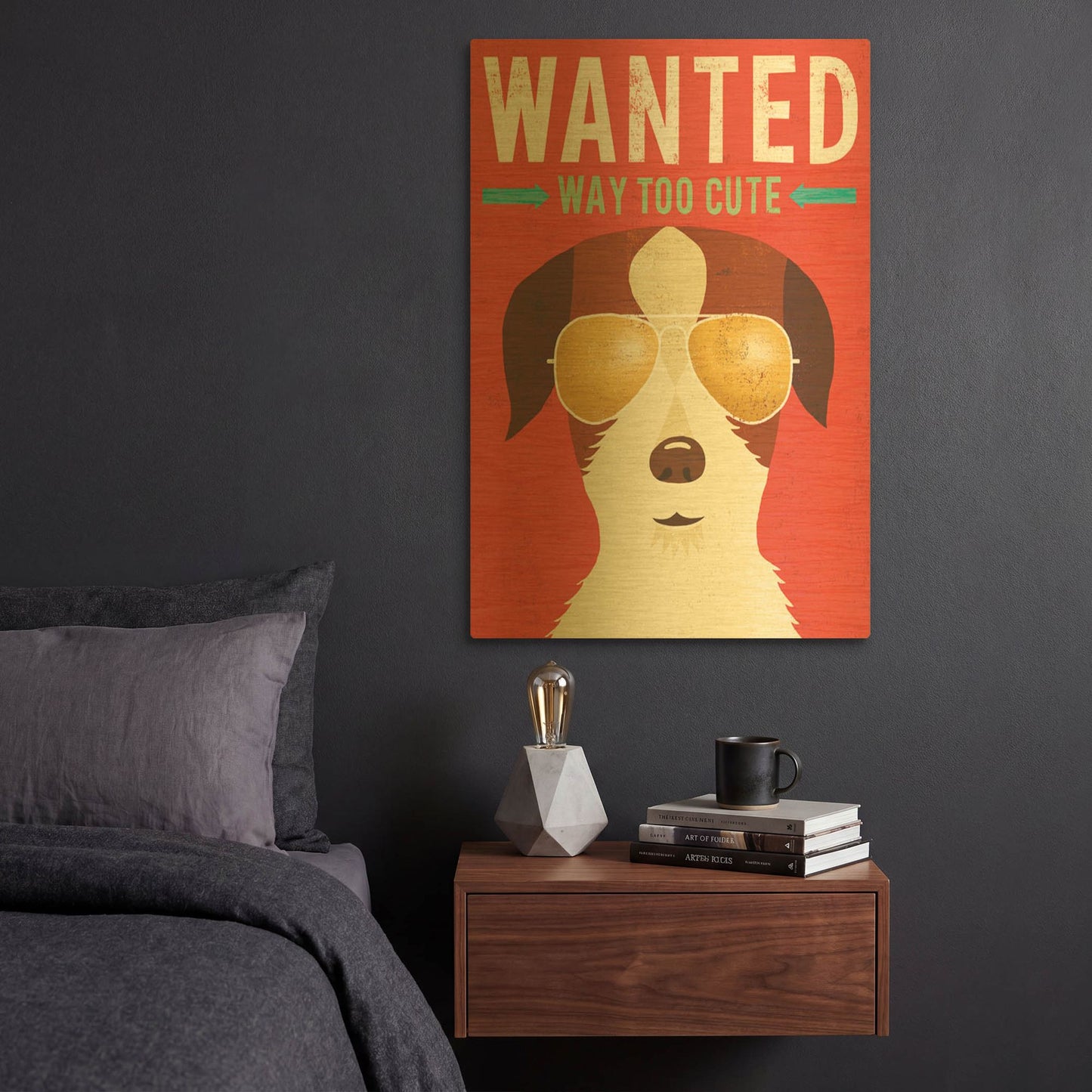 'Beach Bums Terrier I Wanted' By Michael Mullan Gold Metal Wall Art