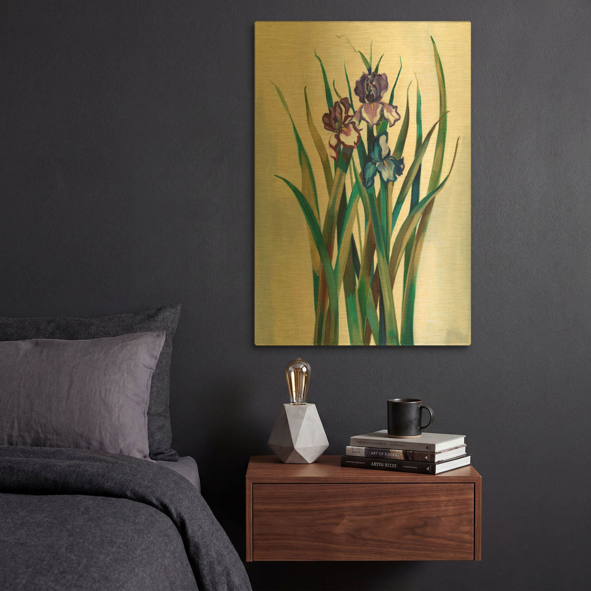 'Iris Jewels' By Louise Montillio Gold Metal Wall Art