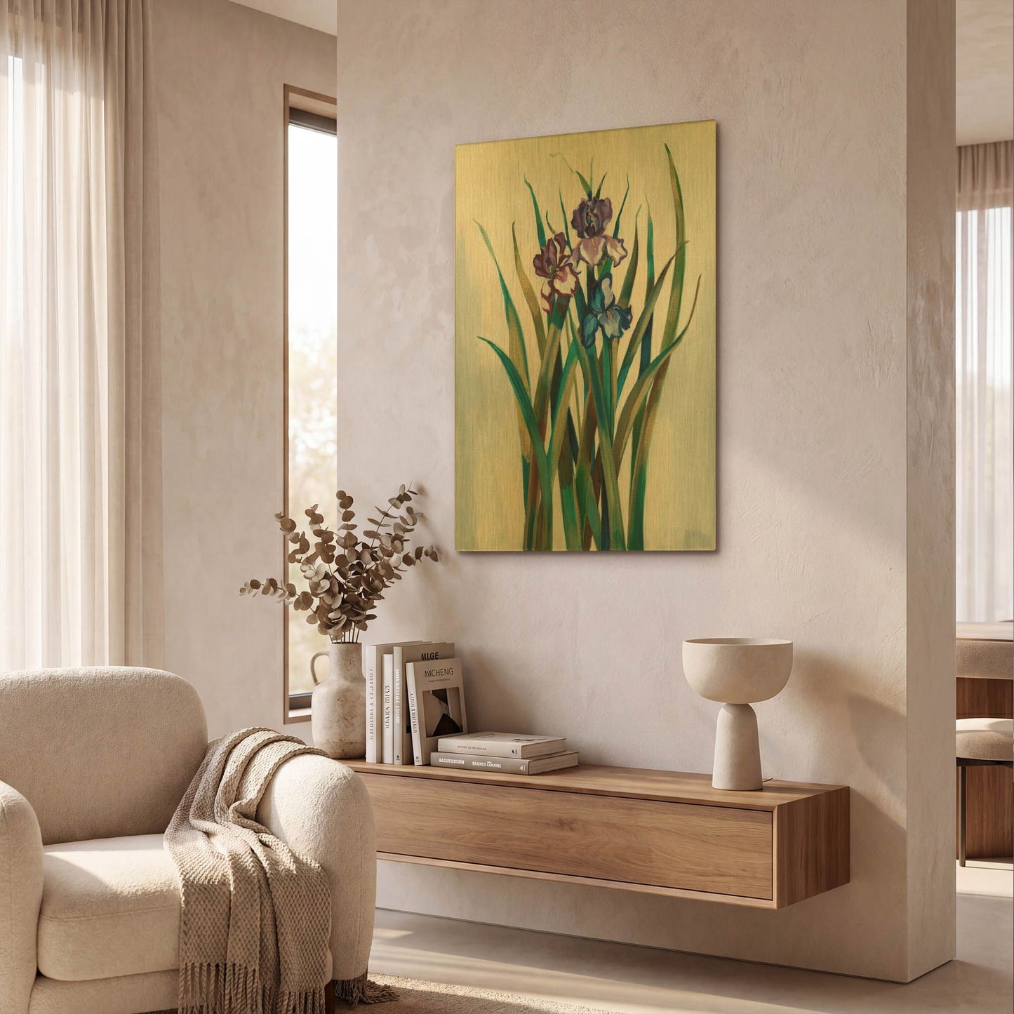 'Iris Jewels' By Louise Montillio Gold Metal Wall Art