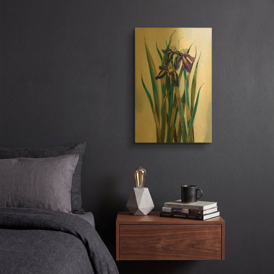 'Iris Inlay' By Louise Montillio Gold Metal Wall Art