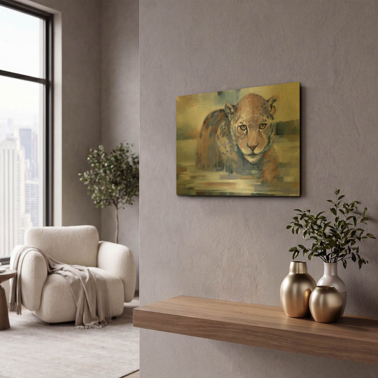 'Big Wet Kitty' By Louise Montillio Gold Metal Wall Art